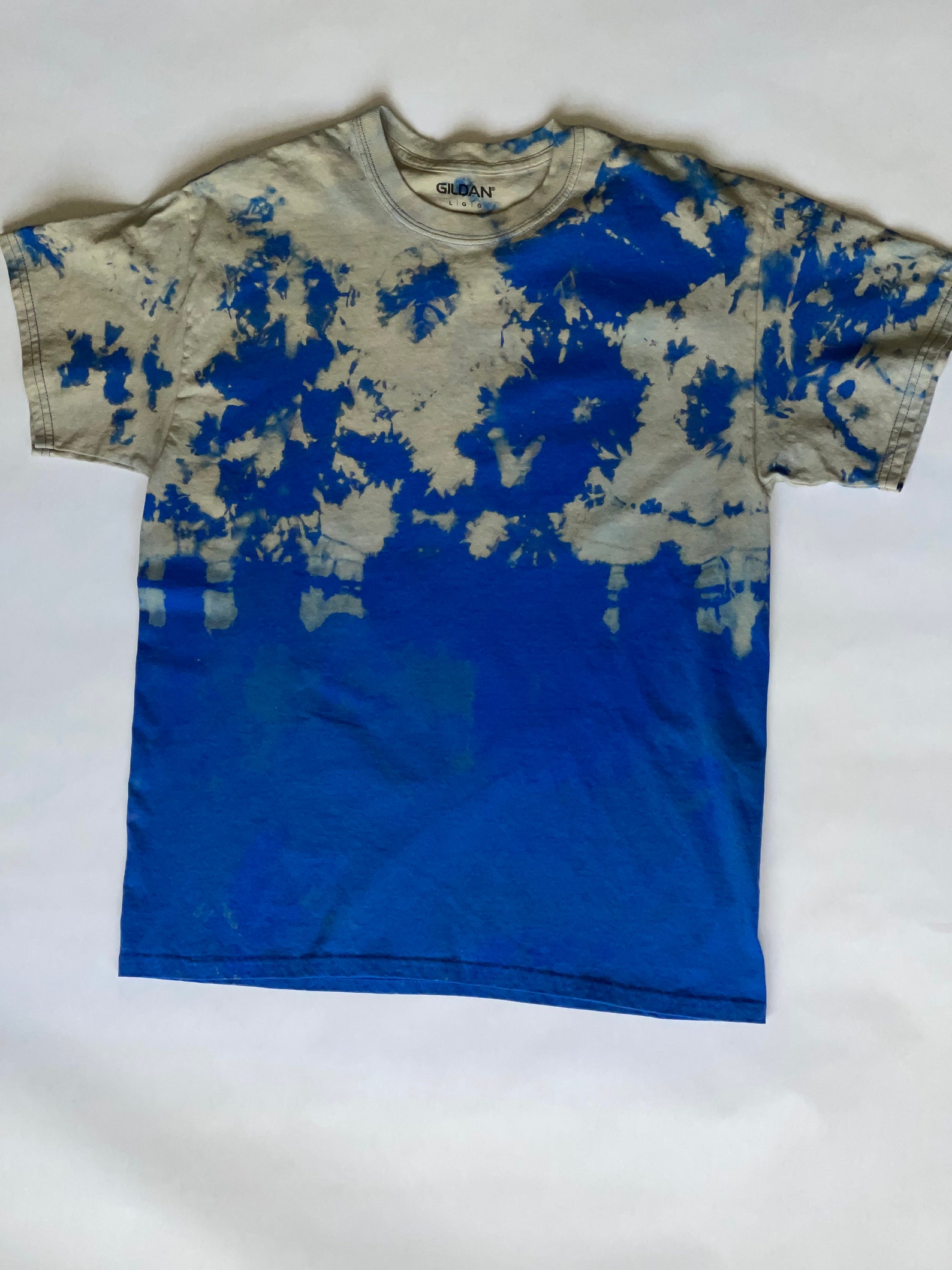 Royal Blue Reverse Tie Dye Bleached/Acid wash T-shirt | Etsy