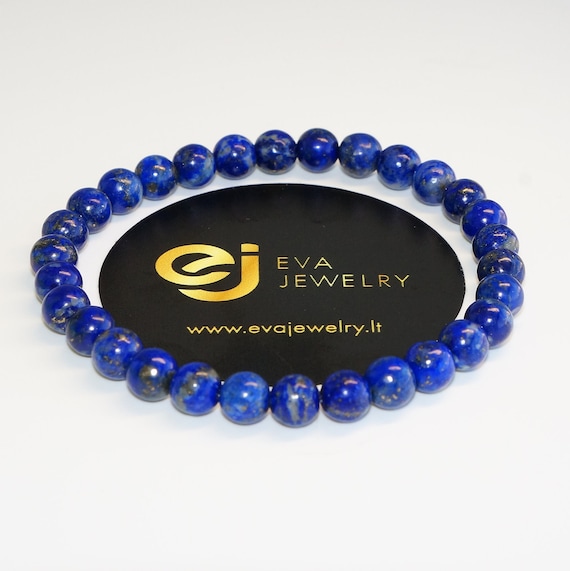 Lazurite natural 6mm, Lapis lazuli Bracelet, Gift For Her, Natural Lapis  lazuli, Throat Chakra, Lazurite Beaded, Healing Lazurite, Mom