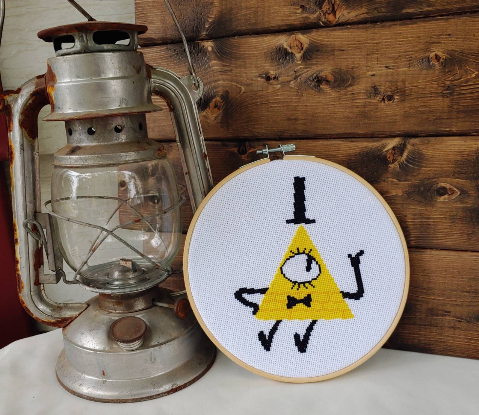 Finished Cross Stitch Bill Cipher Gravity Falls - Etsy UK