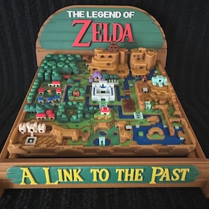 6.5" Color 3D printed Zelda Link to the Past Map w/Stand