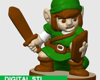 Imprimir y pintar: Escultura de Link de NES
