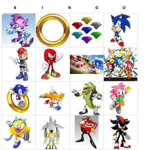 Bingo de Sonic y sus amigos