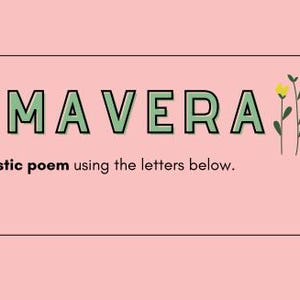 Spring Acrostic Poem Worksheet in Spanish