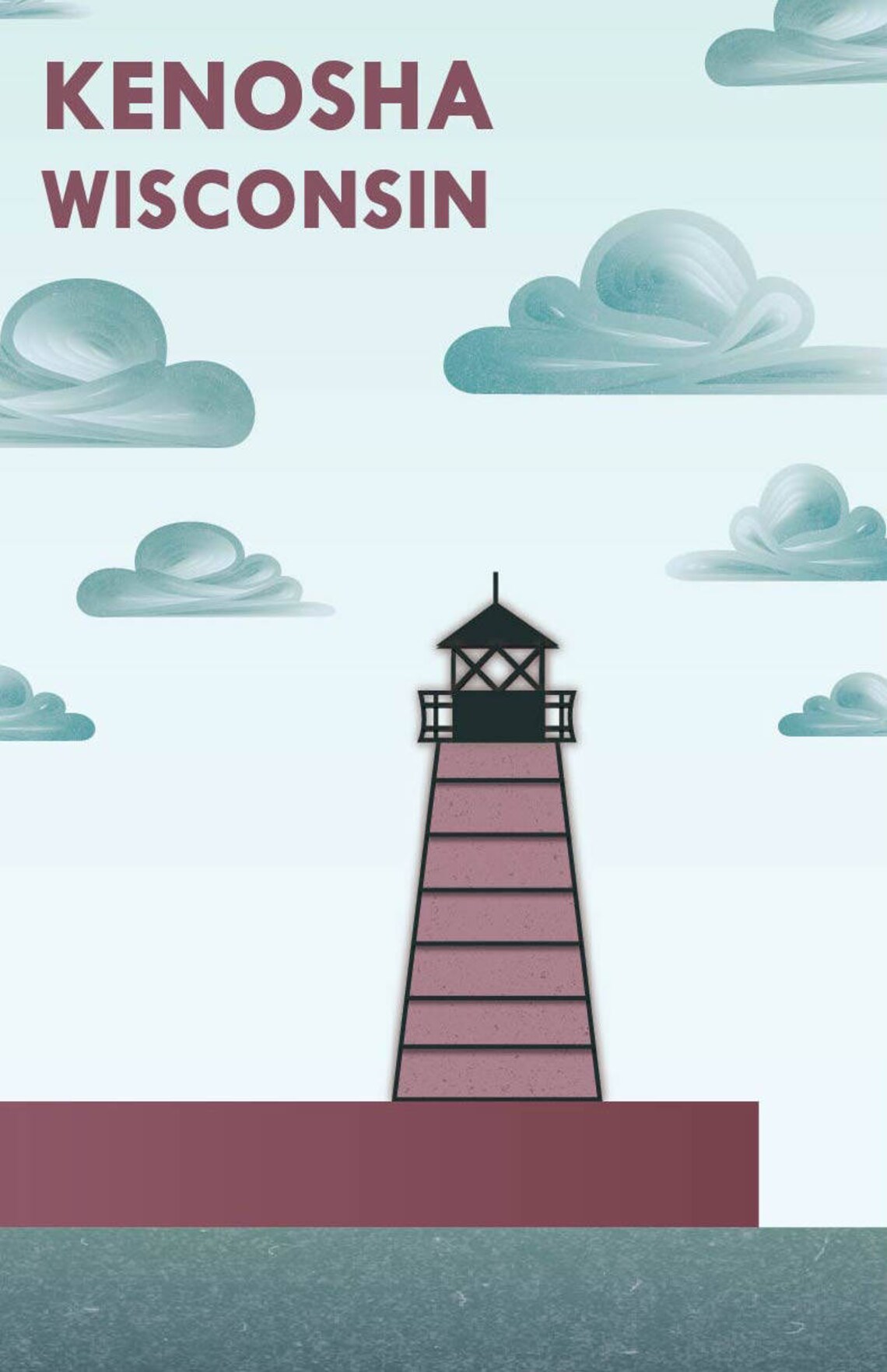 Kenosha Wisconsin Poster Etsy