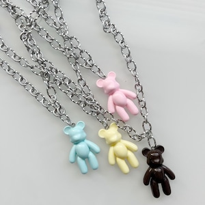 Collana con ciondolo orsacchiotto: catena in acciaio inossidabile