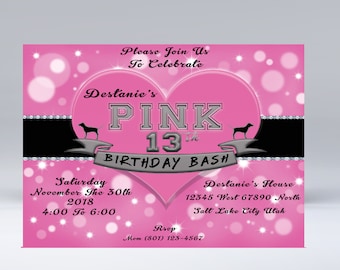 victoria secret pink party invitations etsy