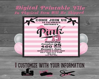 victoria secret pink party invitations etsy