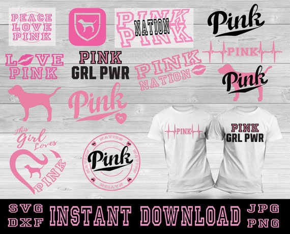 Bundle Love Pink Svg File Love Pink Clip Art Pink Nation Etsy