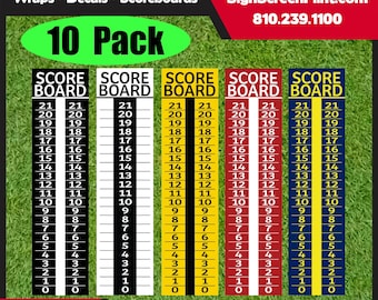 Paquete de 10 - Marcador de Cornhole/Cartel de anotación/Marcador de herraduras/Puntuación/Lanzamiento de bolsas de frijoles