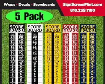 Paquete de 5 - Cornhole Scoreboard/Score Keeper Sign/ Horseshoe Score/ Score /Bean Bag Toss