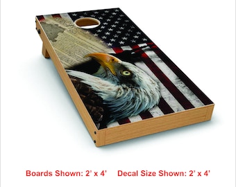 Eagle American Flag Cornhole Wrap, Bandera, Wrap, Cornhole, American Pride, Calcomanía