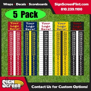 Custom Logo - 5pk - Cornhole Scoreboard/Score Keeper Sign/ Horseshoe Score/ Score /Bean Bag Toss