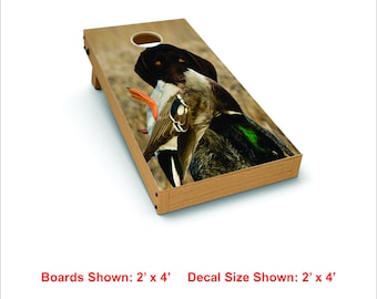 Labrador, cazador, perro de caza, envoltura de cornhole, envoltura, cornhole, pato, calcomanía