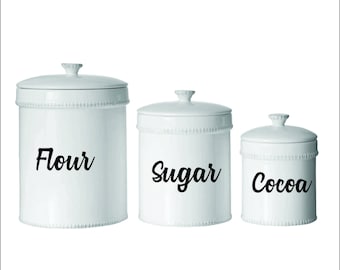 Etiquetas de botes de cocina , calcomanías de bote de cocina , etiquetas de cocina , vinilos calcomanías , calcomanías de despensa , calcomanías de café , calcomanías de azúcar , artículos