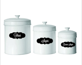 Etiquetas de botes de cocina , calcomanías de bote de cocina , etiquetas de cocina , vinilos calcomanías , calcomanías de despensa , calcomanías de café , calcomanías de azúcar , artículos