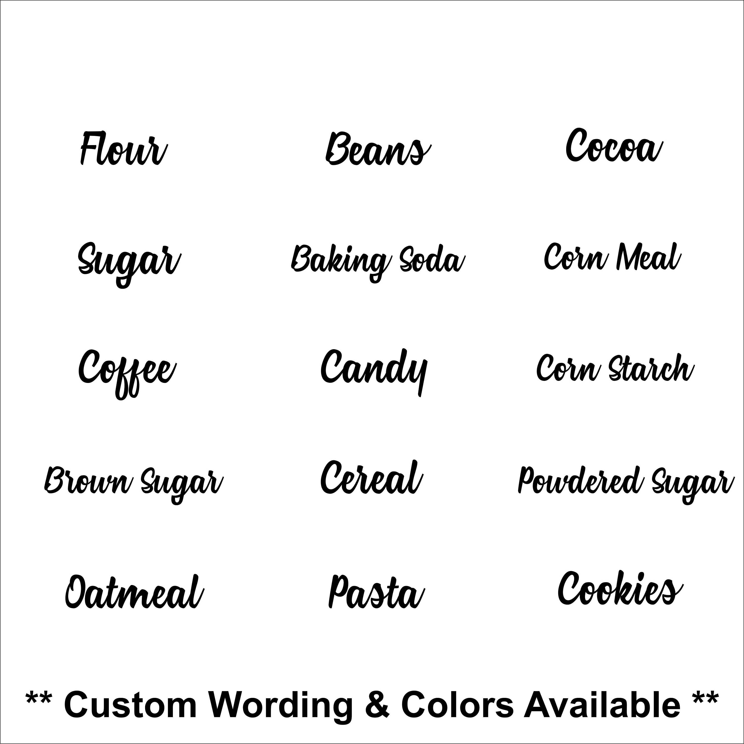 Kitchen Canister Labels , Kitchen Canister Decals , Kitchen Labels ...