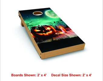 Calabaza, Halloween, otoño, envoltura de cornhole, envoltura, cornhole, espeluznante, calcomanía