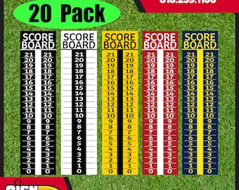 Paquete de 20 - Cornhole Scoreboard/Score Keeper Sign/ Horseshoe Score/ Score /Bean Bag Toss