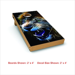 Abstraktes Löwe Cornhole Wrap, Wickelfolie, Löwe, Löwe, Aufkleber