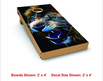 Abstract Lion Cornhole Wrap, Wrap, Cornhole, Lion, Decal
