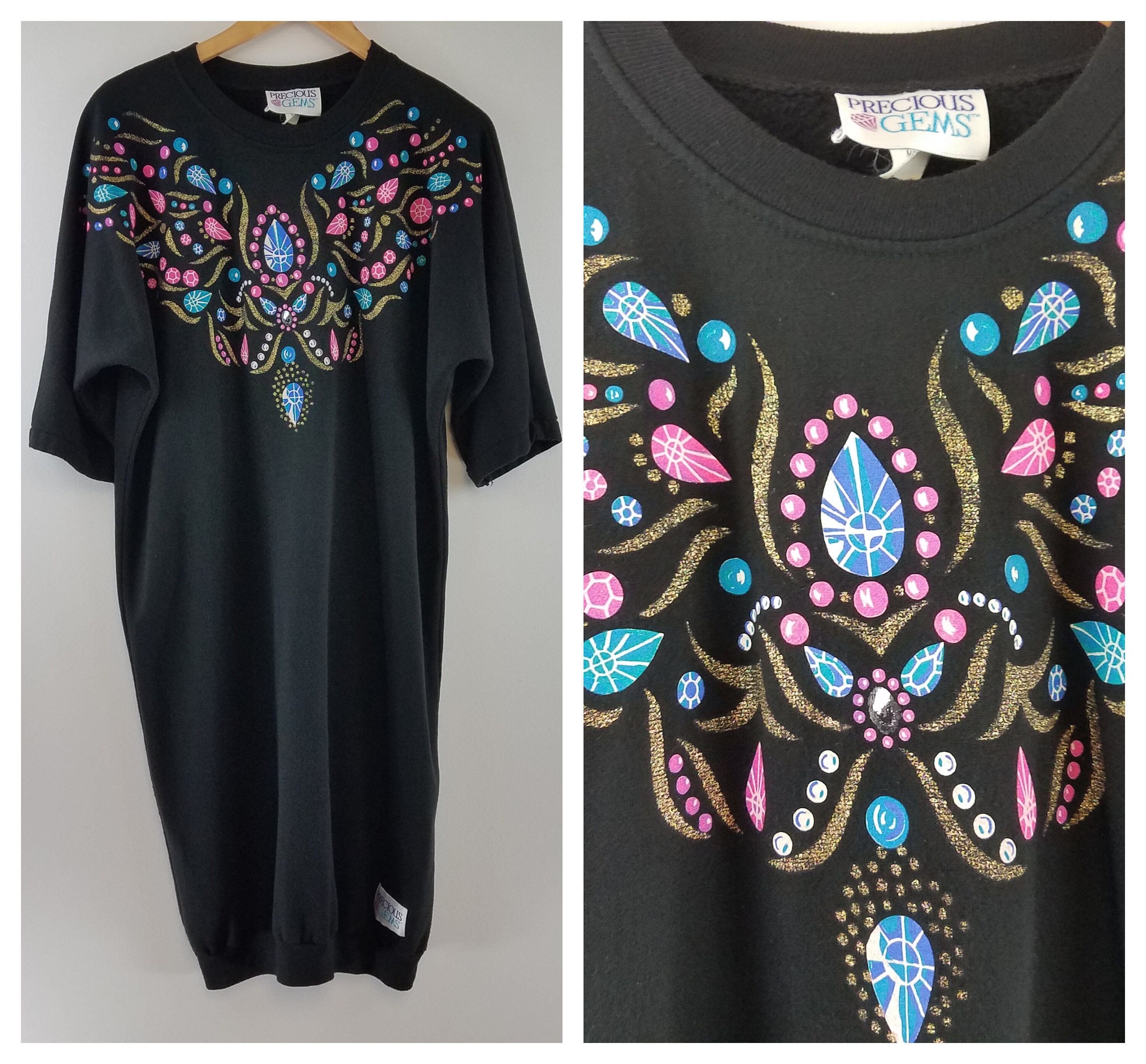 Vintage 80s-90s Gem Print Sweatshirt 
