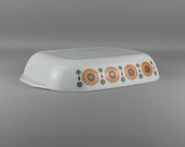 JAJ Pyrex Iris Orange 535 Chicken Roaster Casserole Dish, 1969, Iris Medallion (1)