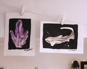 Original Art - Shark & Amethyst