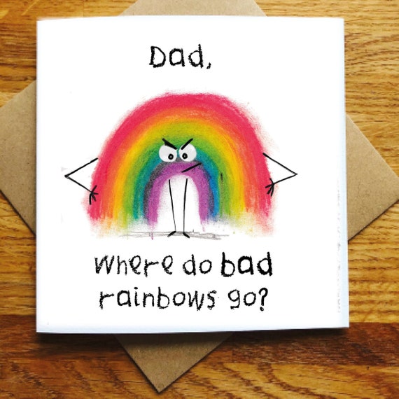 Lustige Vatertagskarte Regenbogen Lustige Karte Karte Etsy