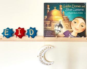 Decorazione personalizzata con la mezzaluna del Ramadan: decorazione islamica per la cameretta dei bambini cucita a mano
