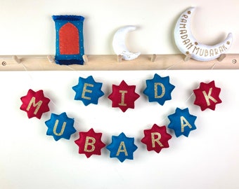 Ramadan garland / Ramadan decor / Eid decor / Ramadan garland/ Islamic garland/ Ramadan Mubarak/ Eid Mubarak / felt stars / kids room