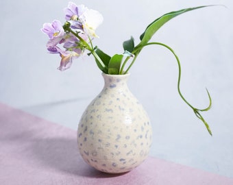 hand painted bud vase - ceramic bud vase - speckled bud vase - flower vase - handmade pottery - tiny bud vase - gift idea