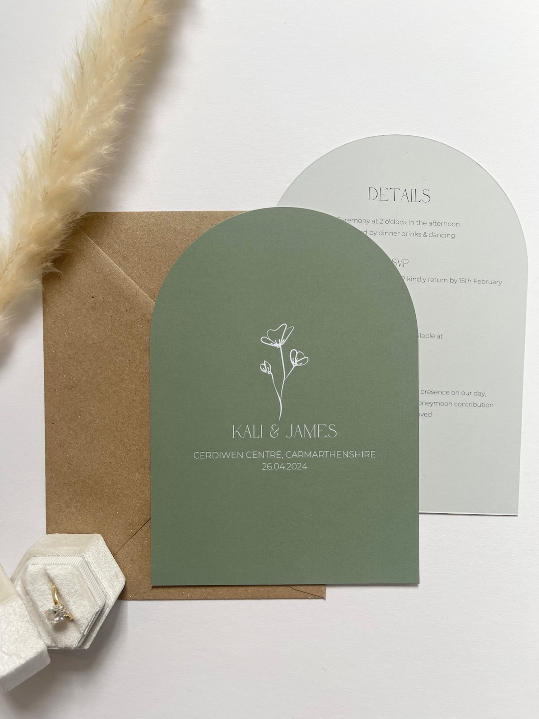 ISLA - Modern Minimalist Arched Invitation, Contemporary Invite ...