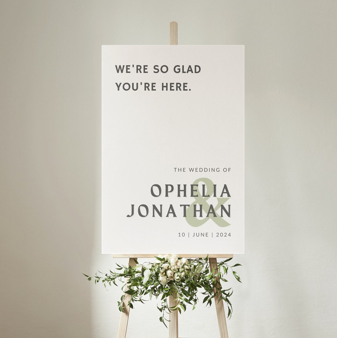 HUNTER Sign, on the Day Signage, Modern Wedding, Simple and