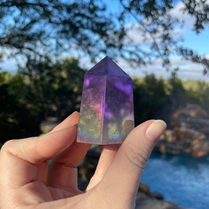 Rainbow Aura Quartz Tower