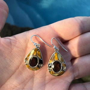 Smoky Quartz + Sterling Silver Crystal Earrings