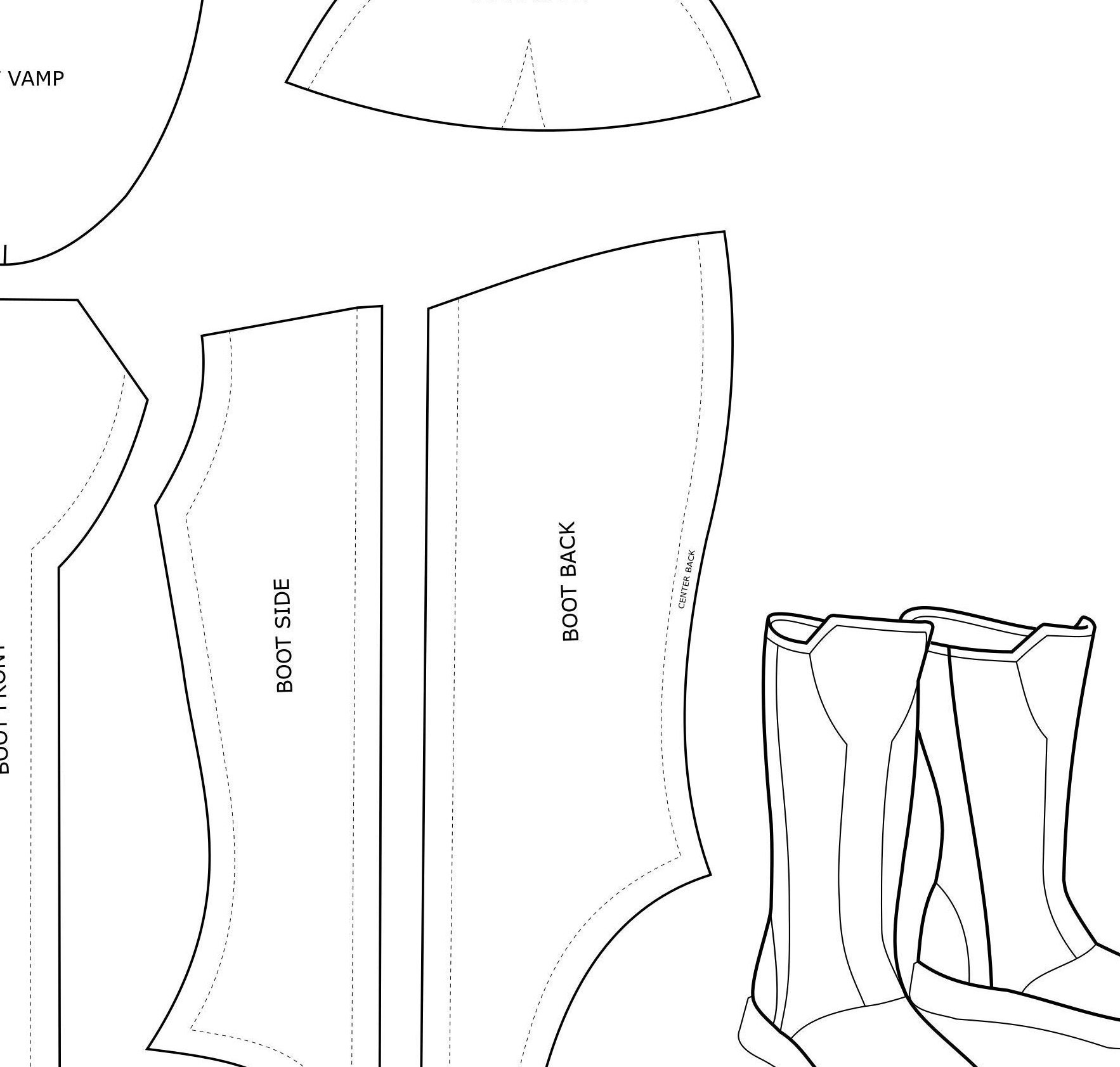 Printable Boot Cover Pattern