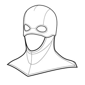 PATTERN: 2-piece cowl with shaped hood/shoulder drape and removable helmet