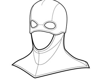 PATTERN: 2-piece cowl with shaped hood/shoulder drape and removable helmet