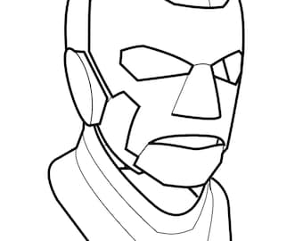 FOAM TEMPLATE: Helmet and neck with faceplate and ear covers