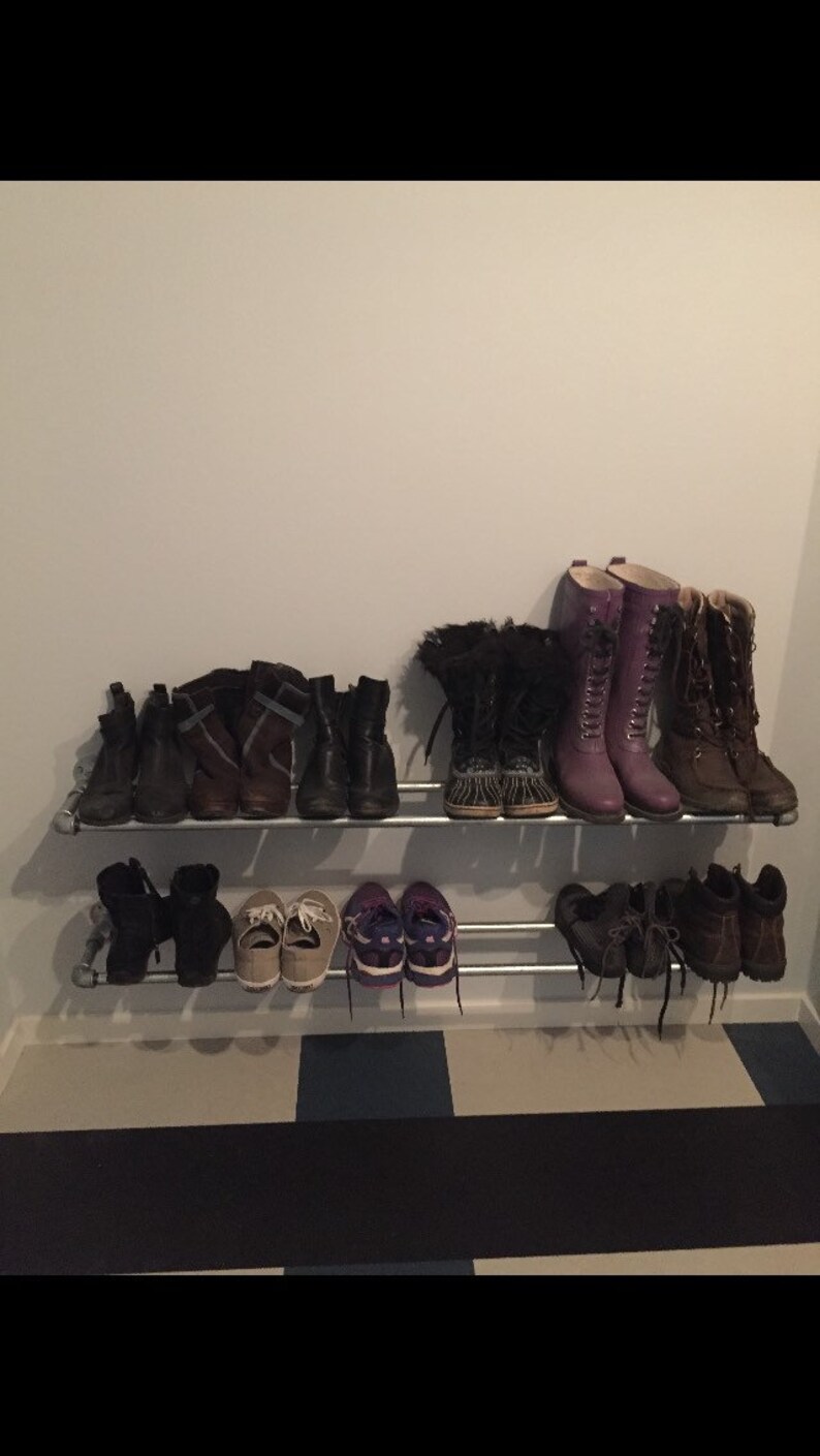 hanging shoe holder on Shoe Is Our Wall Mounted Shoe Holder Made Out Of Galvanized Etsy