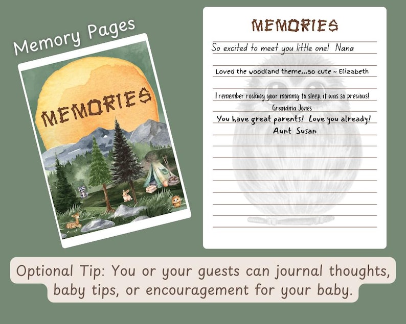 watercolor forest baby animals baby shower book