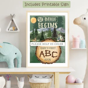 Forest wild one baby shower book