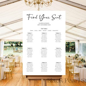Minimalist Seating Plan Wedding Welcome Sign - Table Plan - Seating Chart - Modern Minimalist Design - A1, A2, A3, A0, Extra Large