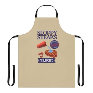 Sloppy Steaks Schürze | Lustig, ich denke, Sie sollten Schürze | Fünf farbige Riemen | Grillschürze Geschenk für Köche | Tim Robinson-Fans