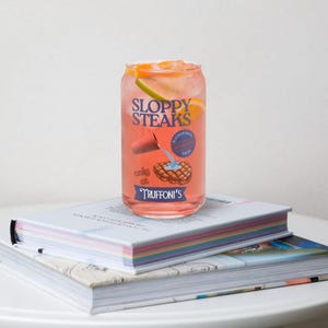 ITYSL Sloppy Steaks Dosenglas - Truffonis Restaurant - Ich denke, Sie sollten Fan Geschenk verlassen - 16 Unzen Bierglas - Lustige TV-Show-Tasse