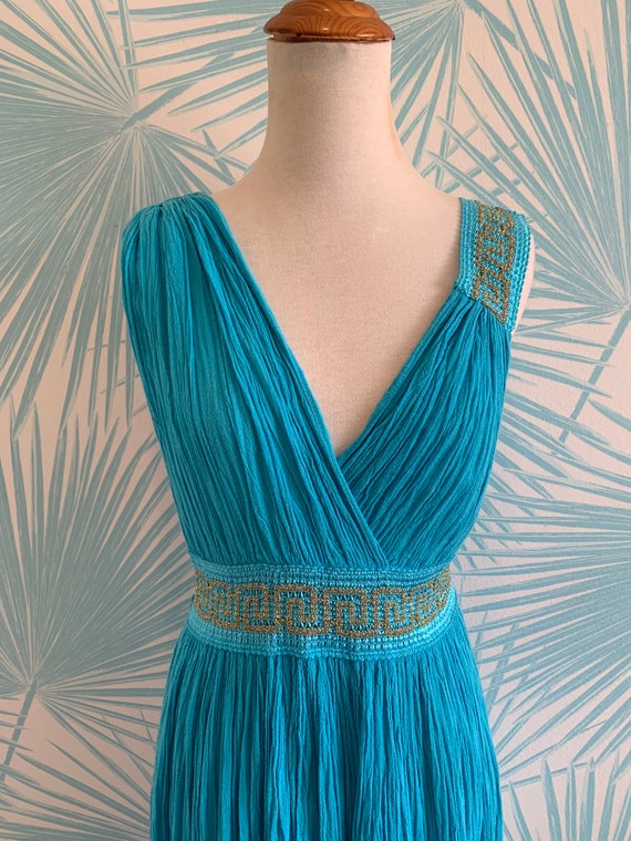 Vintage Grecian Gauze Maxi Dress, Goddess Sundress, G… Gem