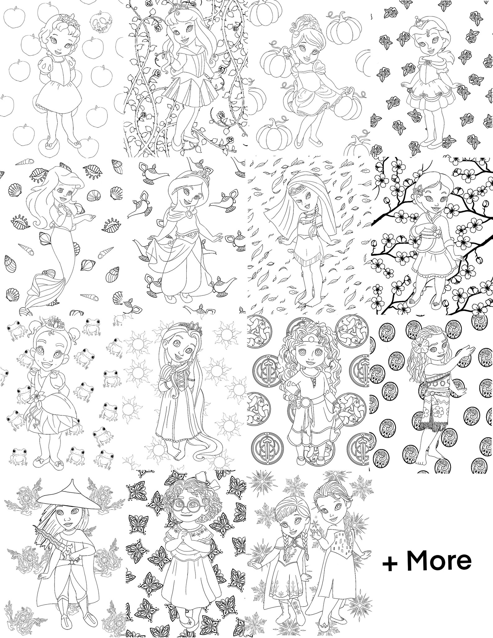Princess Coloring Packet Little Princesses Color Pages - Etsy