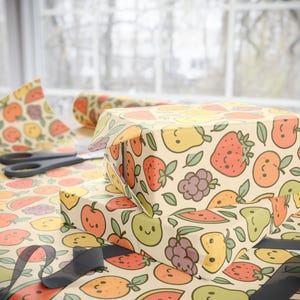 Colorful Fruit Wrapping Paper, Gift Wrap for Birthdays, Baby Showers, Holidays, Festive Packaging, Cute Fruit Design