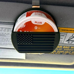 3D Printed Vel0+ Nicotine Can Carrier – Personalized Sun Visor Clip Holder USA Made