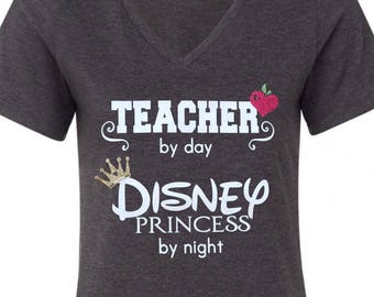Teacher by day Disney Princess by night t-shirt, Disney Shirt, Teacher Shirt